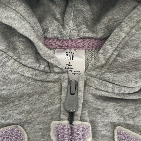 GAP Gray Zip-Up Hoodie with Logo - Picture 4 of 4